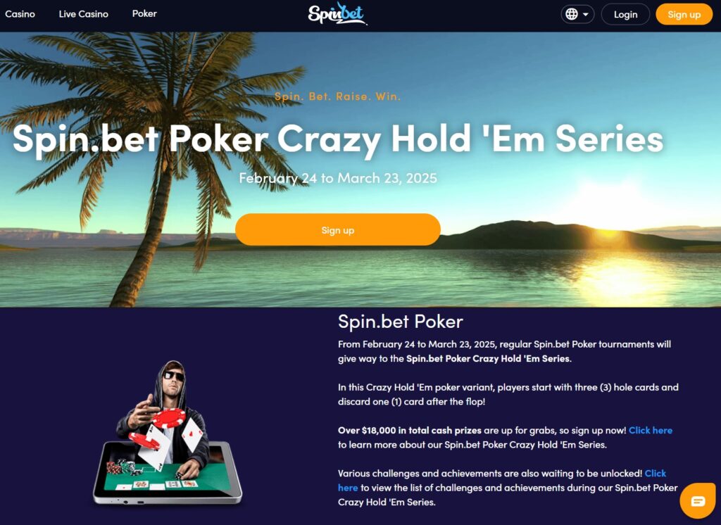  Spin bet poker